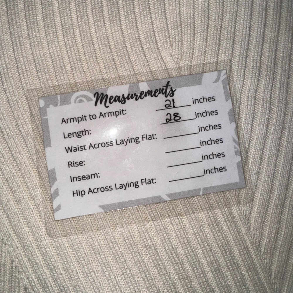 Perry Ellis Anniversary Collection Women's Cream Ribbed Knit Sweater L - Picture 7 of 7